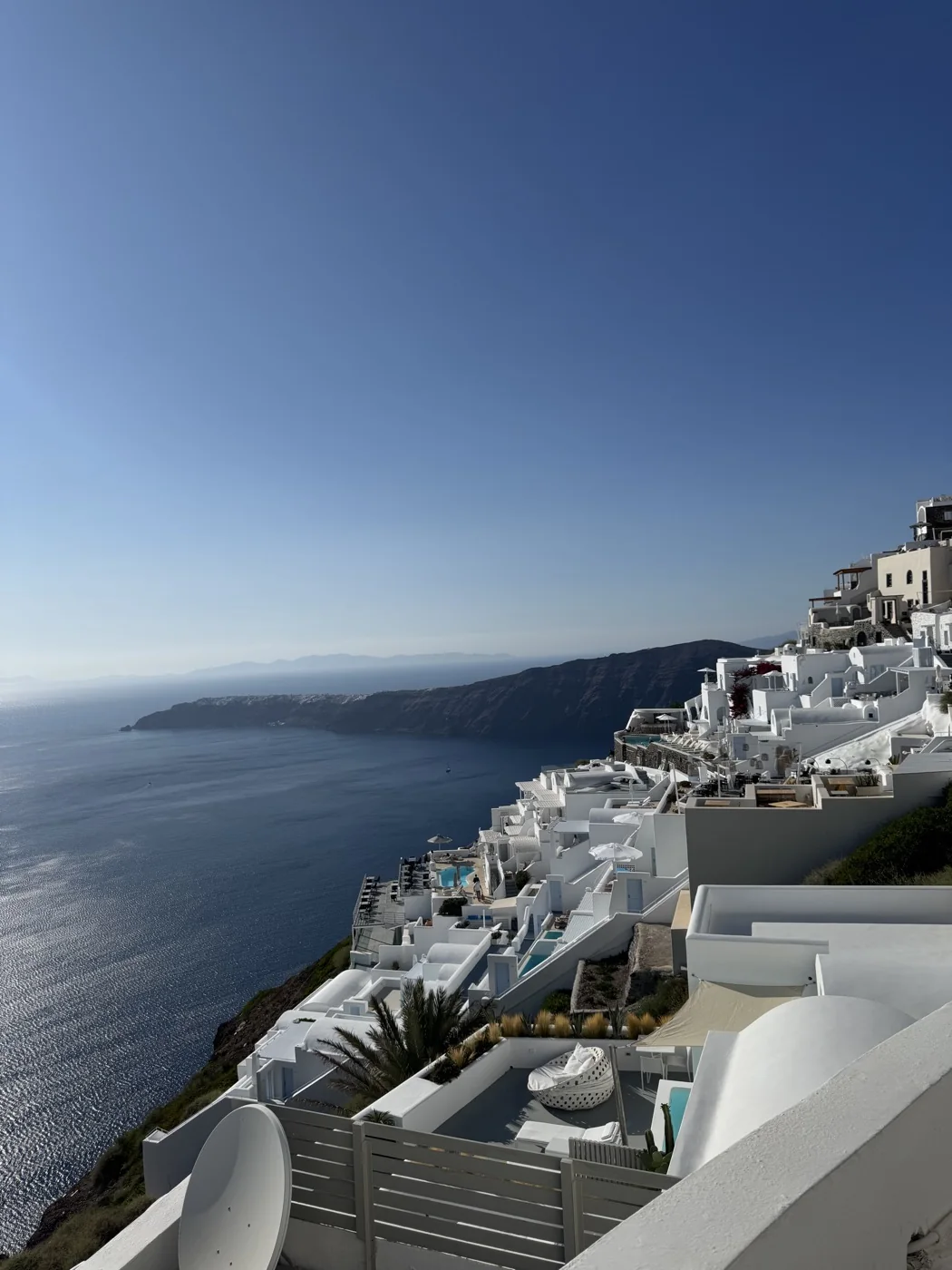 The clifftops of Santorini, Greece